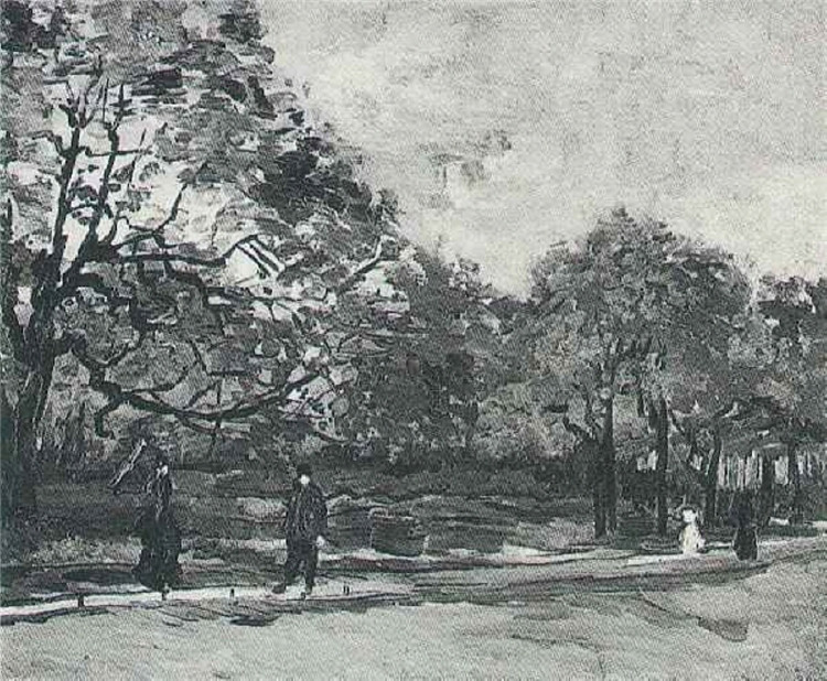 The Bois De Boulogne With People Walking 3